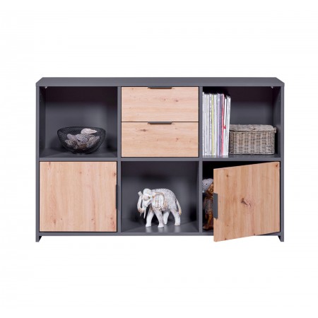 Mobile Libreria Grigia a Cubi 120 cm con Ripiani a Giorno| BricoShop24