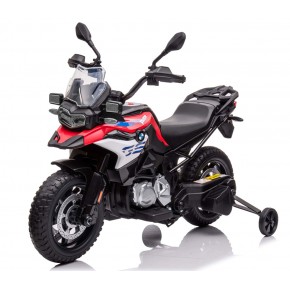 Moto elettrica per bambini BMW GS850F a batteria 12 V con stabilizzatori laterali