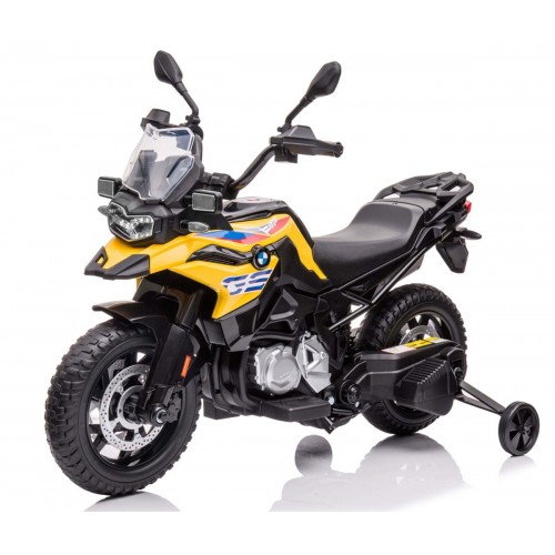 Moto elettrica per bambini BMW GS850F a batteria 12 V con stabilizzatori laterali