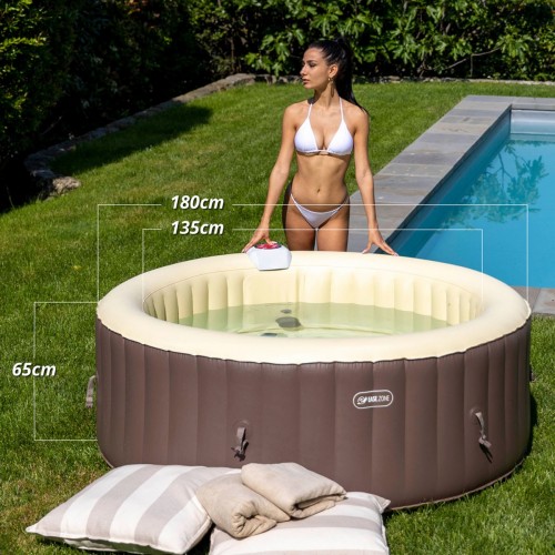Piscina Spa Gonfiabile Vasca Idromassaggio Riscaldata Pompa Filtro da Esterno | BricoShop24
