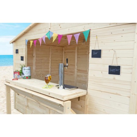 Casetta in Legno 310x180 a Pannelli 19 mm Chiosco Capanno da Giardino Spiaggia | BricoShop24