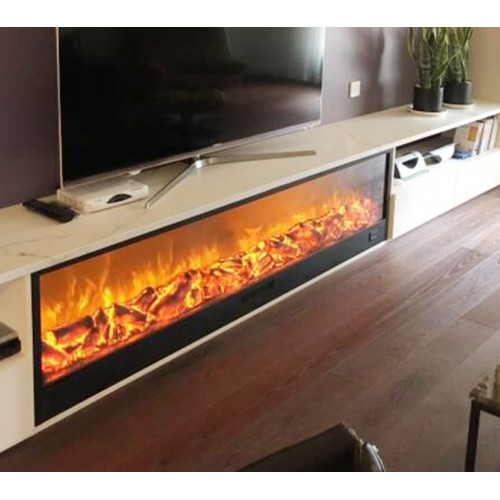 Camino Elettrico da Incasso o Appoggio Lungo 180 cm con Telecomando Led