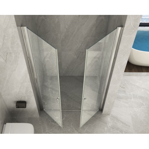 Box Doccia Saloon 70 80 90 100 120 cm 8 mm a Nicchia 2 Anta Battente Porta Parete