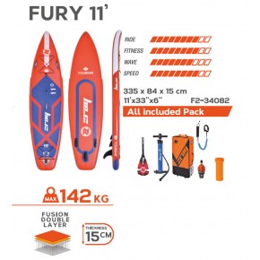 Tavola da Sup Board Z Ray Fury F2 Gonfiabile completa di pagaia, pompa, remo e borsa 2