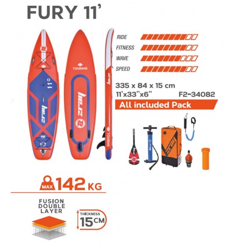 ZRay Tavola Sup Board Fury F2 Gonfiabile Stand Up Paddle | BricoShop24