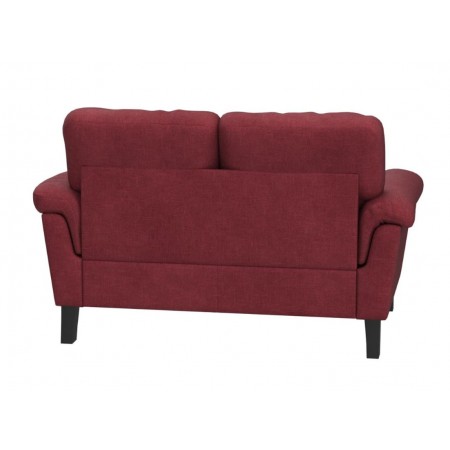 Divanetto Due Posti in Legno e Tessuto Rosso da Salotto Sofa 145 cm Lunghezza | Bricoshop24