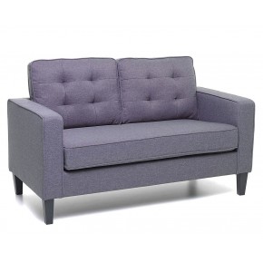 Divano 2 Due Posti da Salotto ingombro 145x78x95 cm imbottito rivestito in tessuto colore blu jeans