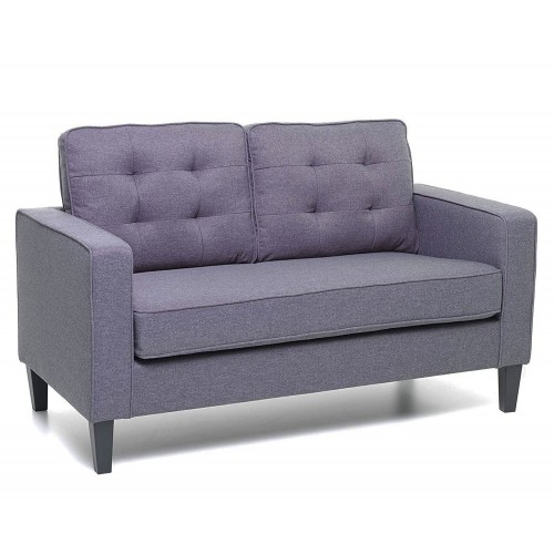 Divano 2 Due Posti da Salotto ingombro 145x78x95 cm imbottito rivestito in tessuto colore blu jeans