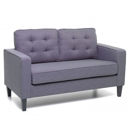 Divano 2 Due Posti da Salotto ingombro 145x78x95 cm imbottito rivestito in tessuto colore blu jeans