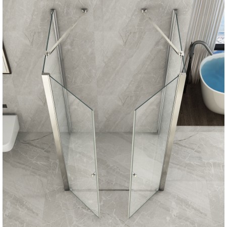 Box Doccia 3 Lati Anta Battente Saloon 70 80 90 100 120 Pareti Fisse Cristallo | BricoShop24