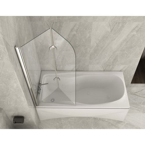Box Vasca Doccia a Libro 6 mm Cristallo Sopravasca Pieghevole Bagno Parete Vetro
