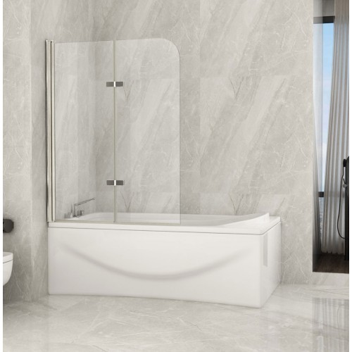 Box Vasca Doccia a Libro 6 mm Cristallo Sopravasca Pieghevole Bagno Parete Vetro