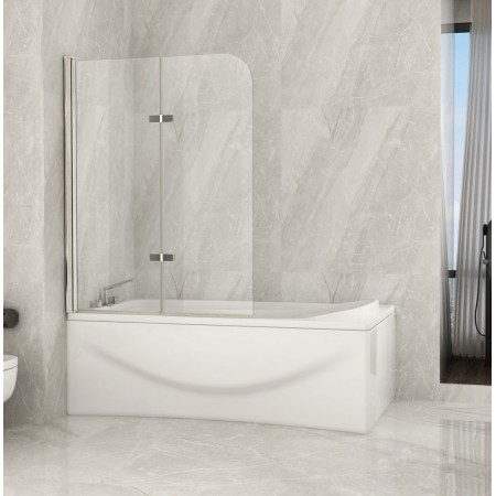 Box Vasca Doccia a Libro 6 mm Cristallo Sopravasca Pieghevole Bagno Parete Vetro