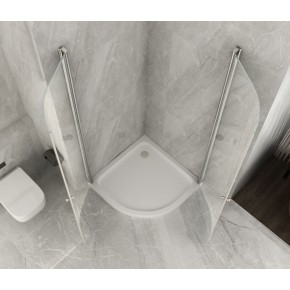 Box Doccia Tondo 80x80 90x90 cm 2 ante Battenti Semicircolare in Vetro Cristallo  6 mm 2