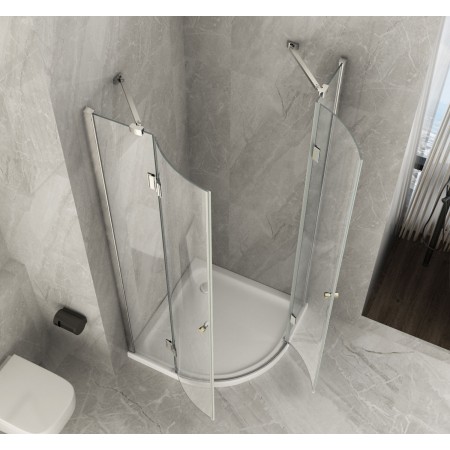 Box Doccia Tondo 80x80 90x90 8 mm 2 ante Battente Semi Circolare Vetro Cristallo