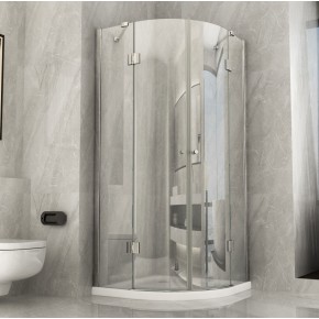 Box Doccia Tondo 80x80 90x90 cm 2 ante Battente Semi Circolare Vetro Cristallo 8 mm