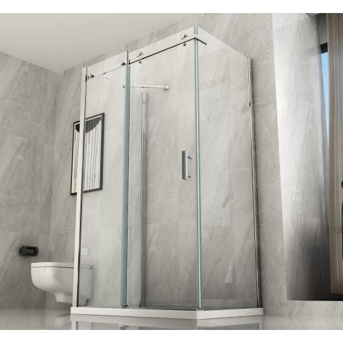 Cabina Box Doccia 3 Lati Porta Scorrevole in Cristallo 8 mm | BricoShop24