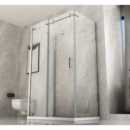 Cabina Box Doccia 3 Lati Porta Scorrevole in Cristallo 8 mm | BricoShop24