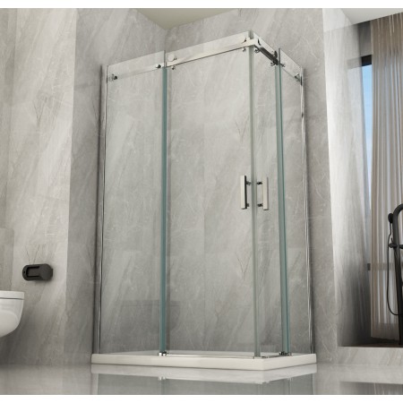 Box Doccia Angolare 8 mm 2 Lati Porte Scorrevole 70 x 80 90 100 120 in Cristallo