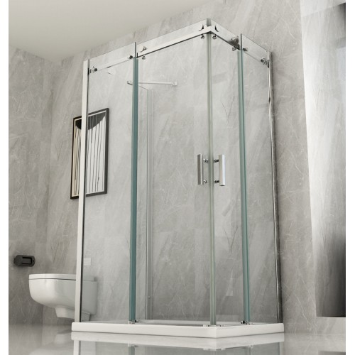 Box Doccia 3 Lati 2 Porte Scorrevoli 70 80 90 100 120 e 1 Parete Fissa Cristallo