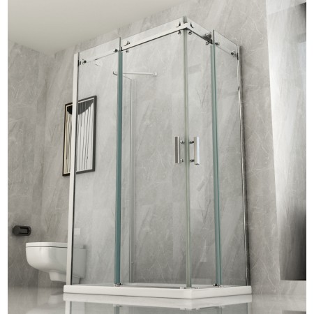 Box Doccia 3 Lati 2 Porte Scorrevoli 70 80 90 100 120 e 1 Parete Fissa Cristallo