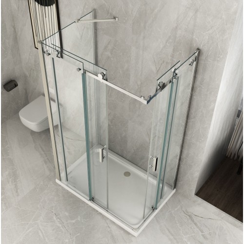 Box Doccia 3 Lati Scorrevole 70 80 90 100 120 Cristallo | BricoShop24