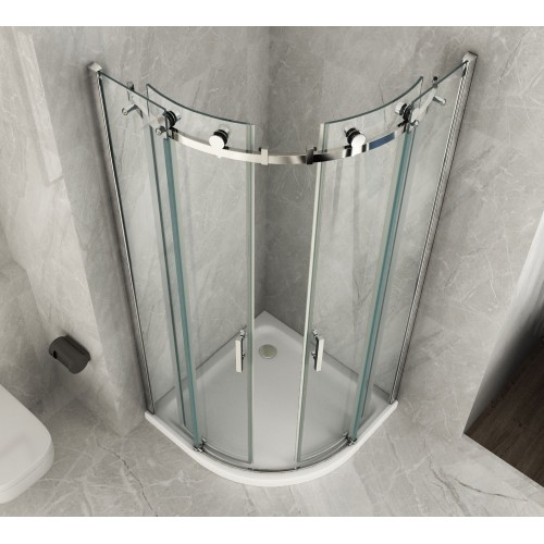 Box Doccia 80x80 90x90 8mm Porte Scorrevoli Tondo Cristallo | BricoShop24
