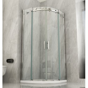 Box Doccia 80x80 90x90 8 mm 2 Ante Scorrevole Tondo Circolare in Vetro Cristallo