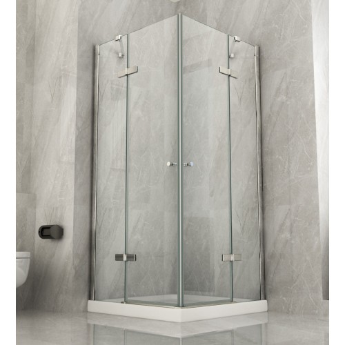Box Cabina Doccia 2 Anta Battente 70 x 80 90 100 Fissa 8 mm Angolare Cristallo