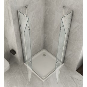 Box Cabina Doccia 2 Anta Battente 70 x 80 90 100 Fissa 8 mm Angolare Cristallo 2