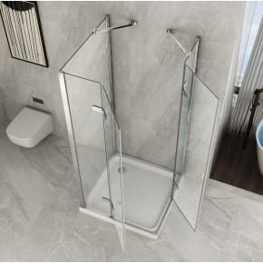 Box Doccia 3 Lati 2 Ante Battenti 70 80 90 100 110 120 140 cm in Cristallo 8 mm