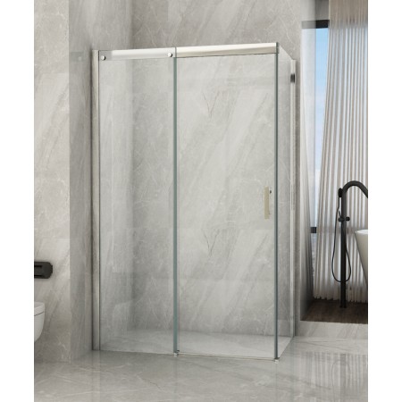 Box Doccia Angolare in Cristallo 8 mm Porta Scorrevole  | BricoShop24