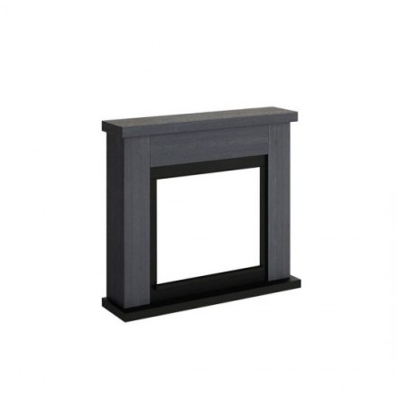 Camino Elettrico Ventilato con Cornice in Legno Grigio Fiamma Finta a Led| BricoShop24