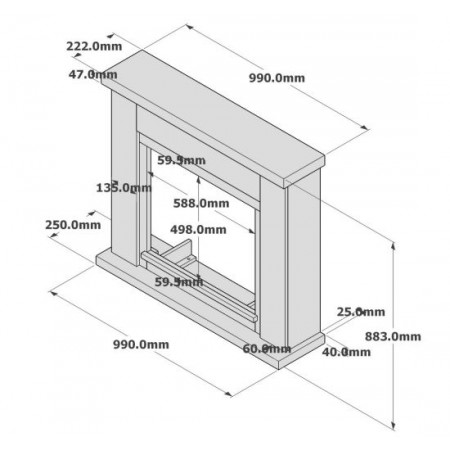 Camino Elettrico Ventilato con Cornice in Legno Grigio Fiamma Finta a Led| BricoShop24