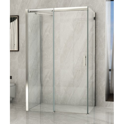 Box Cabina Doccia in cristallo 8 mm 3 Lati Porta Scorrevole e due pareti fisse