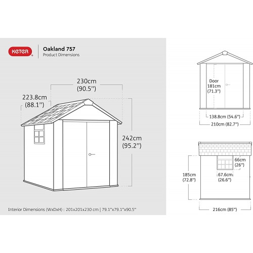 Box in Resina Oakland Casetta Keter 2.2x2.2 con Pavimento Interno