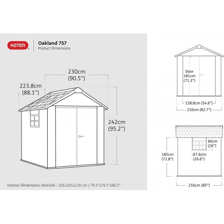 Box in Resina Oakland Casetta Keter 2.2x2.2 con Pavimento Interno