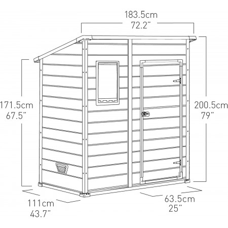 Keter Casetta Addossata Oakland in Resina PVC Box Armadio Giardino