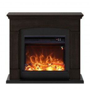 Camino Elettrico con Cornice Legno Wenge da Pavimento Caminetto Terra Programmi | Bricoshop24
