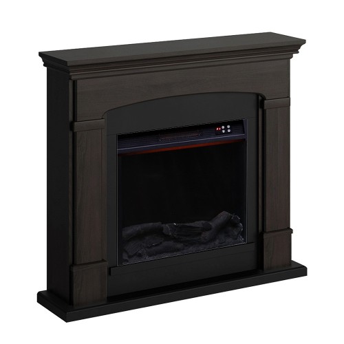 Camino Elettrico con Cornice Legno Wenge da Pavimento Caminetto Terra Programmi | Bricoshop24