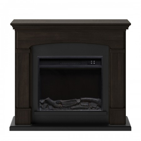 Camino Elettrico con Cornice Legno Wenge da Pavimento Caminetto Terra Programmi | Bricoshop24