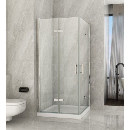 Box Doccia 2 Ante a Libro 60 70 80 90 100 8 mm in Cristallo Vetro Trasparente | BricoShop24