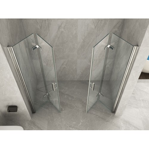 Box Doccia Nicchia 2 Ante a Libro 60 70 80 90 100 8 mm Parete in Cristallo Vetro