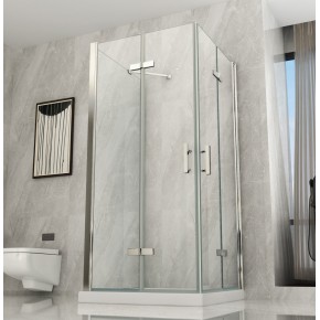 Cabina Box Doccia 3 Lati 2 Ante a Libro 60 70 80 90 100 Battente Porta Cristallo 2