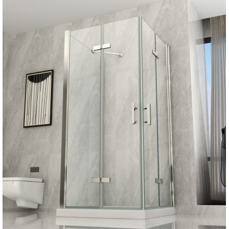 Cabina Box Doccia 3 Lati 2 Ante a Libro 60 70 80 90 100 Battente Porta Cristallo