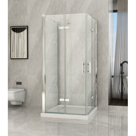 Cabina Box Doccia 3 Lati 2 Ante a Libro 60 70 80 90 100 Battente Porta Cristallo