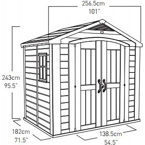 Keter Casetta per Attrezzi Factor 256x182 con Pavimento Interno da Giardino