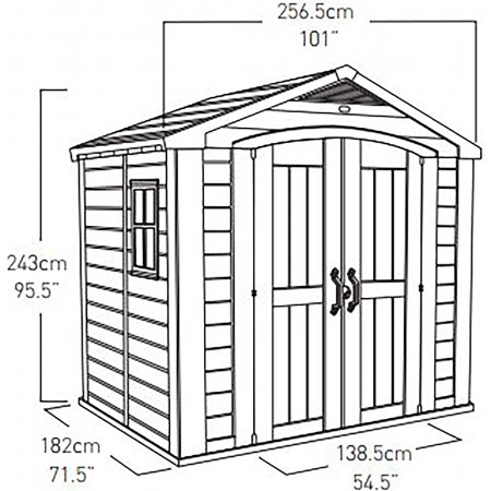 Keter Casetta per Attrezzi Factor 256x182 con Pavimento Interno da Giardino