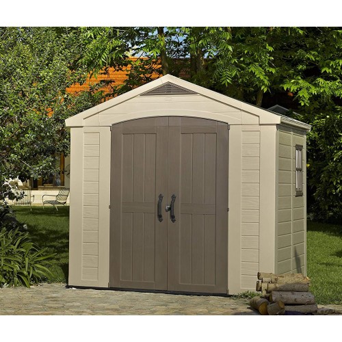 Keter Casetta per Attrezzi Factor 256x182 con Pavimento Interno da Giardino