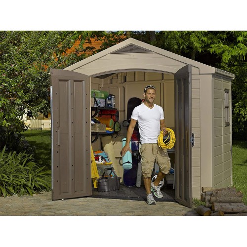 Keter Casetta per Attrezzi Factor 256x182 con Pavimento Interno da Giardino